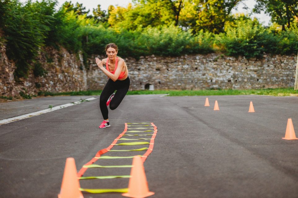 Young woman exercising outdoors